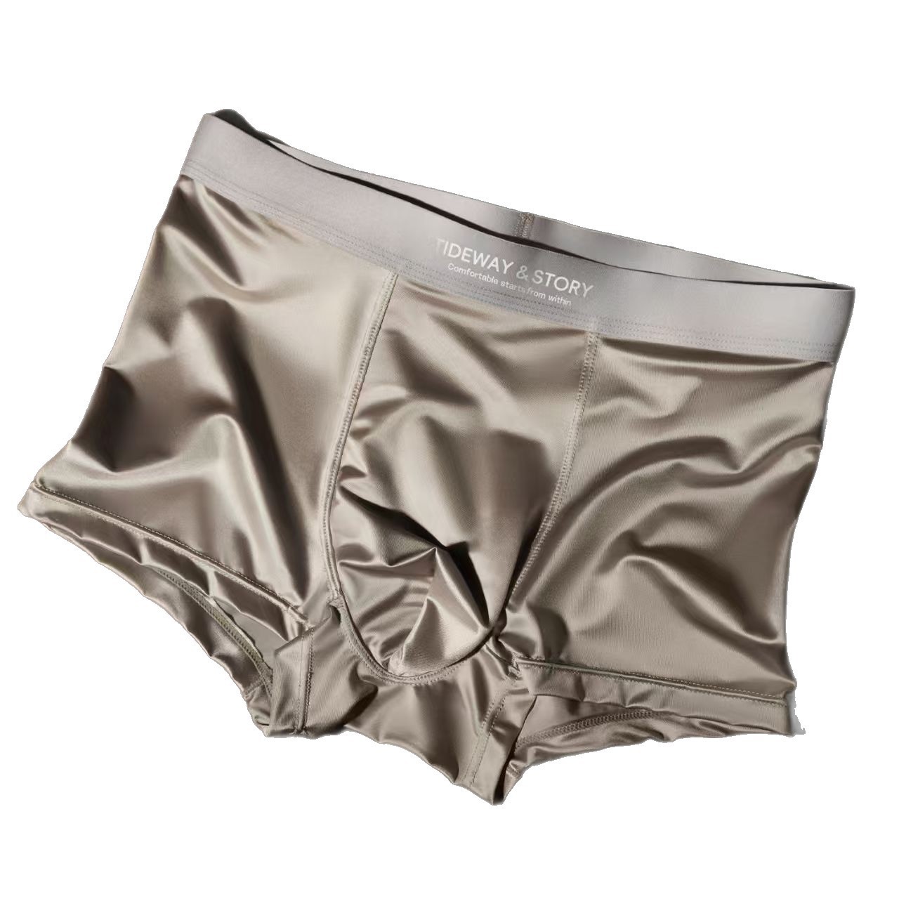 Ice Silk Mens Underwear Light Luxury Satin Boxers - image 4