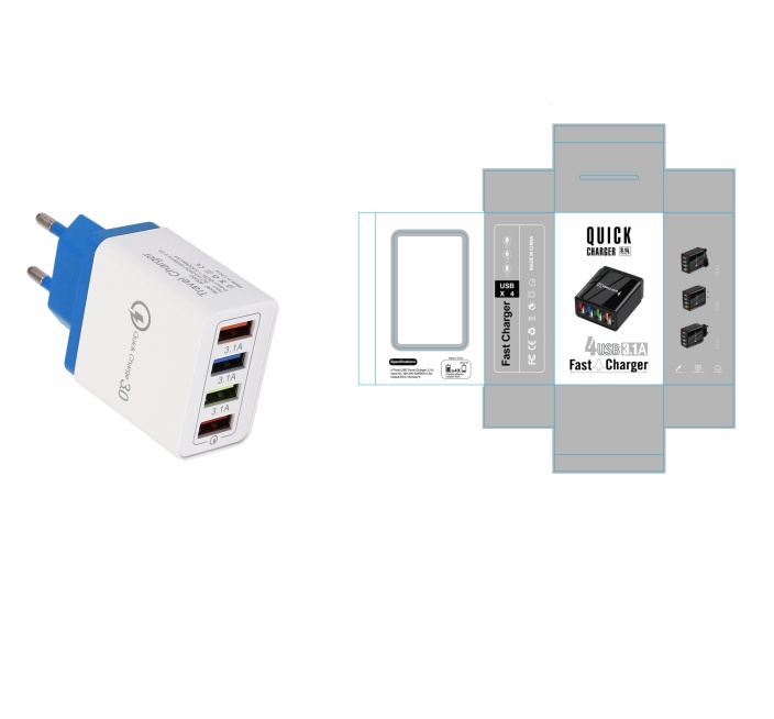 USB Charger Quick Charge 3.0 4 Phone Adapter For Tablet Portable Wall Mobile Charger Fast Charger - image 40