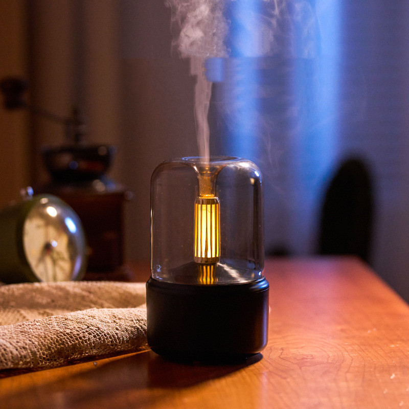 Atmosphere Light Humidifier Candlelight Aroma Diffuser Portable 120ml Electric USB Air Humidifier Cool Mist Maker Fogger 8-12 Hours With LED Night Light - image 3