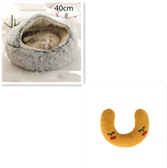 2 In 1 Dog And Cat Bed Pet Winter Bed Round Plush Warm Bed House Soft Long Plush Pets Bed Pet Products - image 68