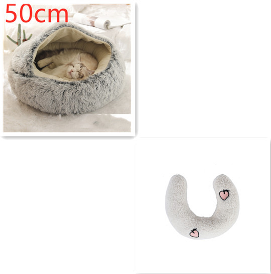 2 In 1 Dog And Cat Bed Pet Winter Bed Round Plush Warm Bed House Soft Long Plush Pets Bed Pet Products - image 63