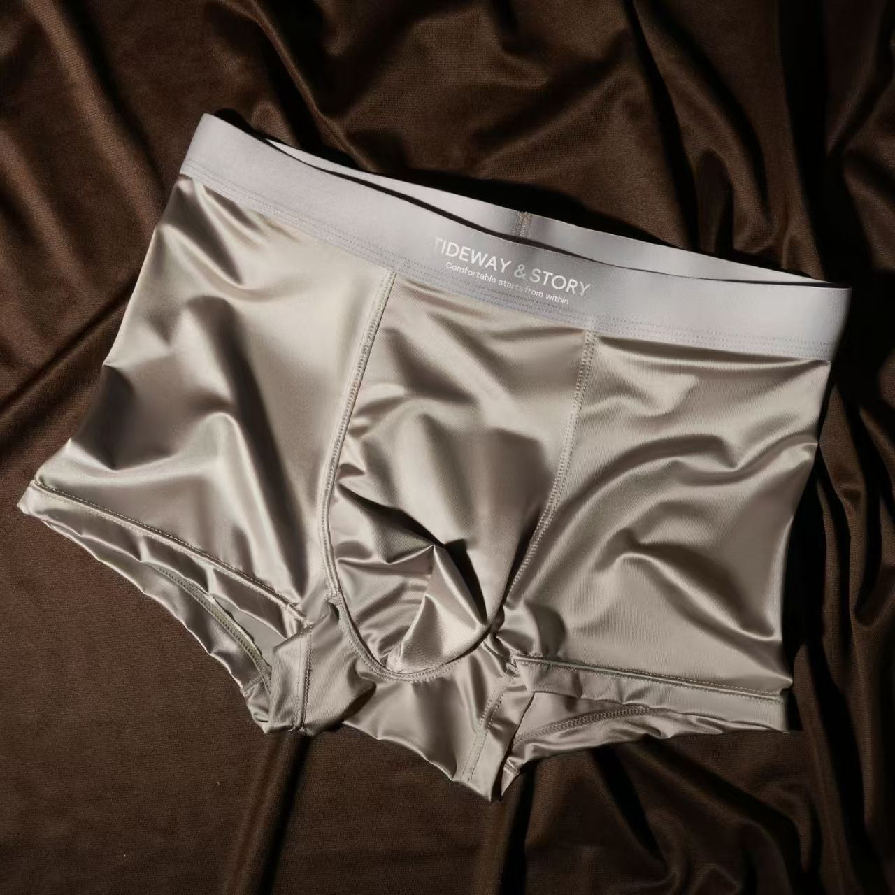 Ice Silk Mens Underwear Light Luxury Satin Boxers - image 74