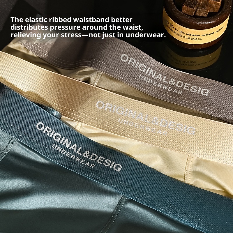 Men's Satin Light Luxury Ice Silk Underwear Summer Breathable Boxers Shorts New Boxers - image 3