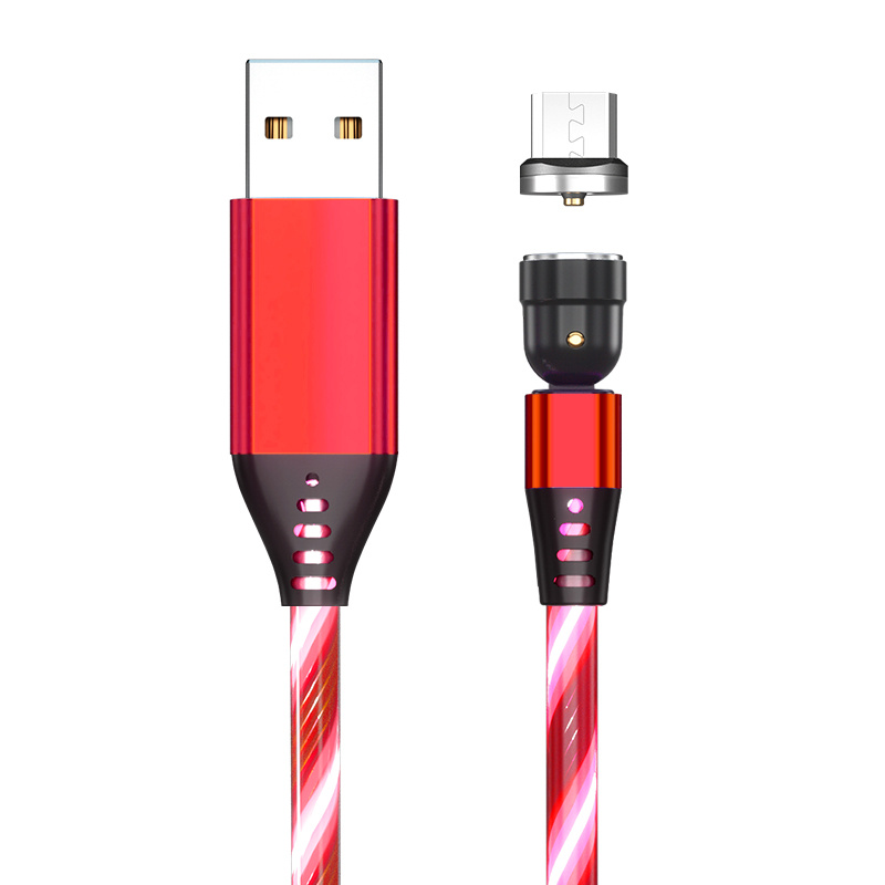 540 Rotate Luminous Magnetic Cable 3A Fast Charging Mobile Phone Charge Cable For LED Micro USB Type C For I Phone Cable - image 25