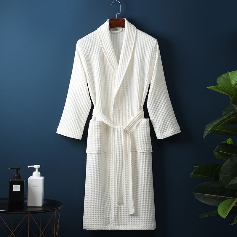 Pure Cotton Bathrobe Long Waffle All Cotton Nightgown - image 41