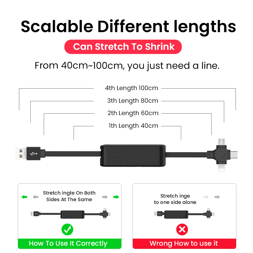 4 In 1 Retractable USB Cable Creative Macaron Type C Micro Cable For I Phone With Phone Stand Charging Data Cable Line Storage Box - image 9