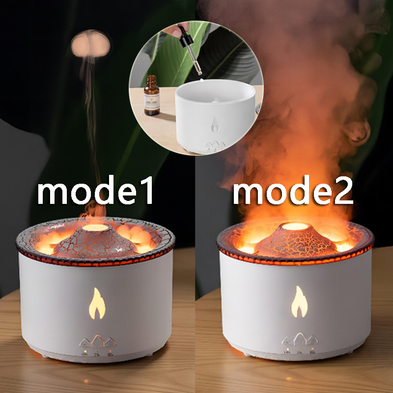 New Creative Ultrasonic Essential Oil Humidifier Volcano Aromatherapy Machine Spray Jellyfish Air Flame Humidifier Diffuser - image 3