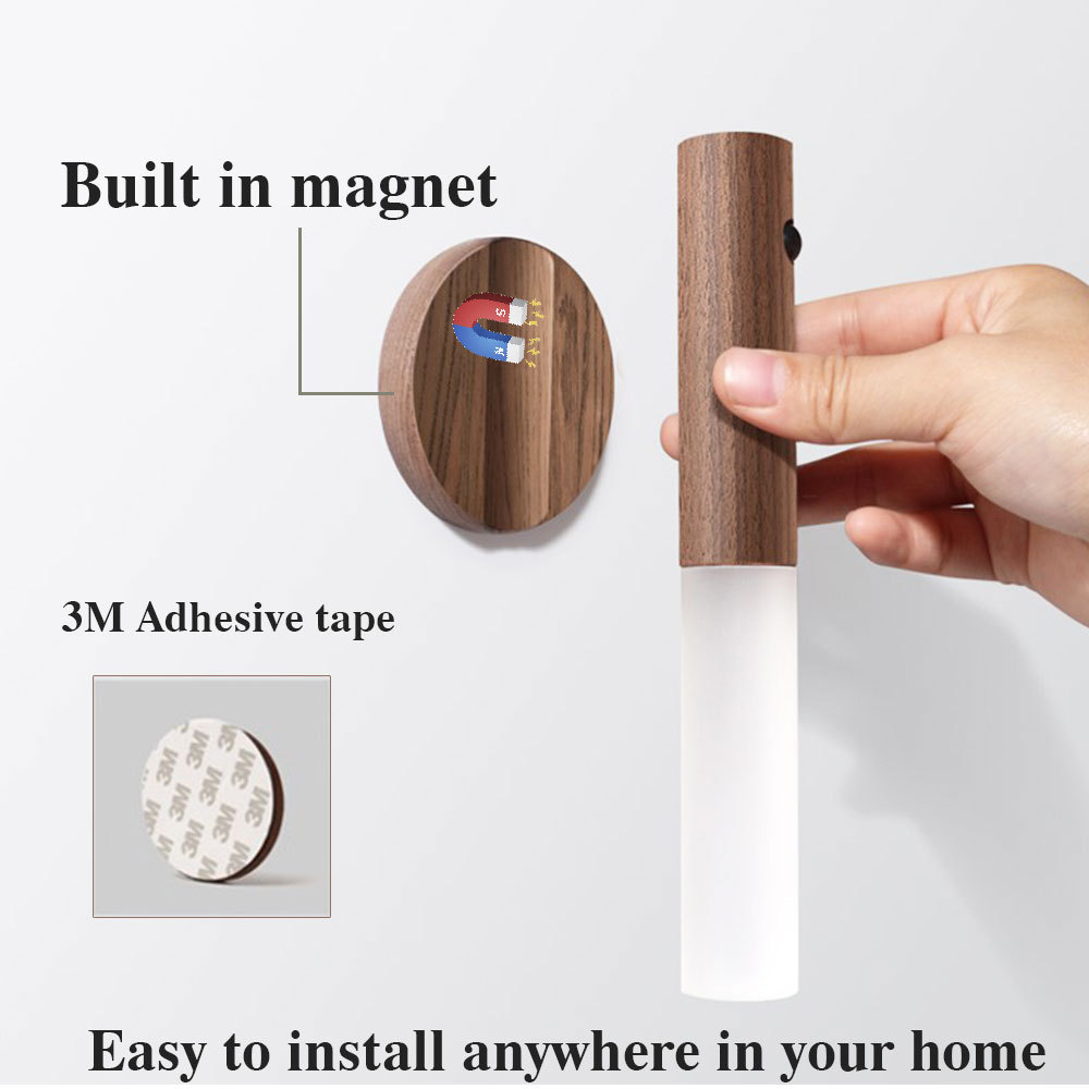 Auto LED USB Magnetic Wireless Night Light Corridors Porch Lights PIR Motion Sensor Wall Light Cabinet Lamp - image 4