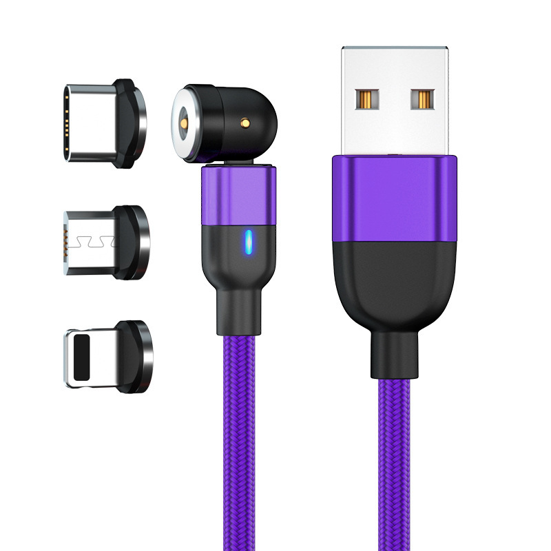 Data Cable 540 Degree Blind Suction Round Magnetic Charging Cable Three-in-one Bent Magnetic Cable - image 22