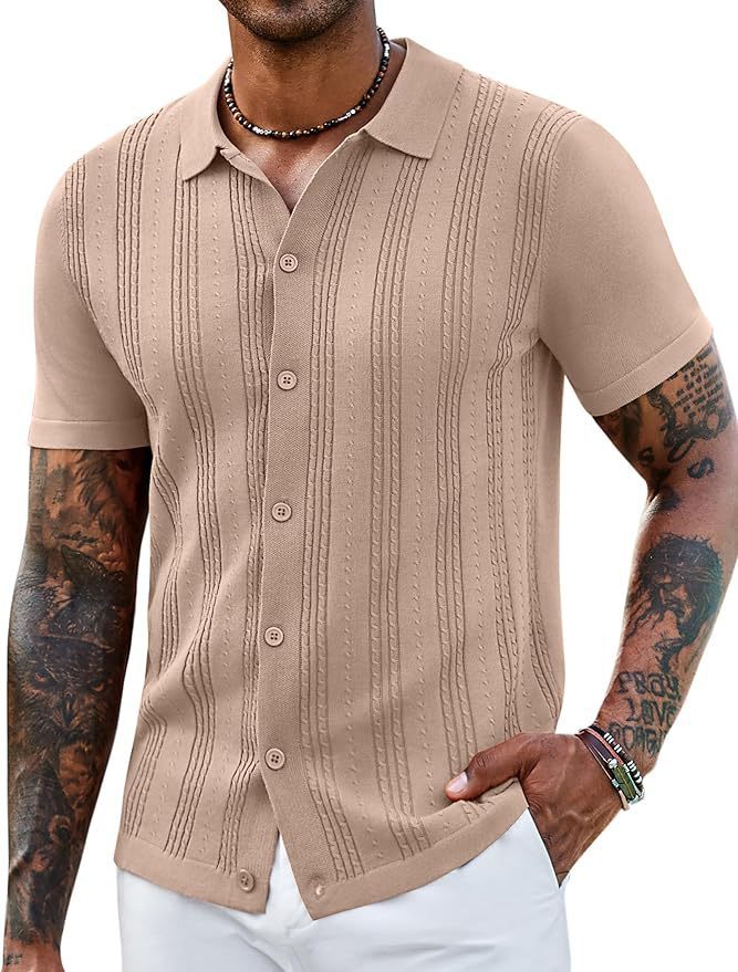 Fashionable Striped Hollow-Out Knitted Sweater For Men - image 26