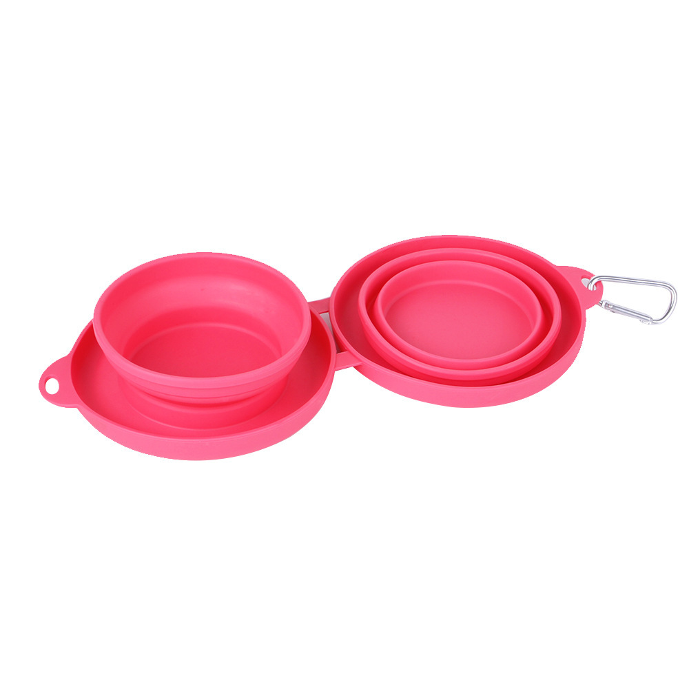 Rubber Foldable Double Bowl Pet Feeding Bowl Pets Supplies Dog Cat Bowls - image 14