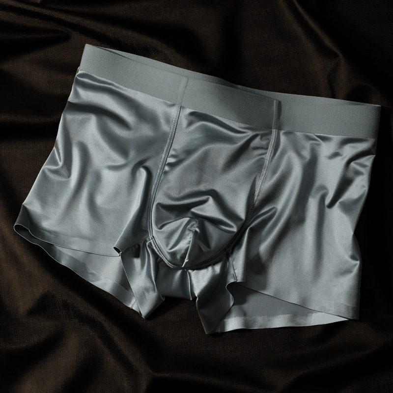 Comfortable And Healthy 10A Antibacterial Mulberry Silk Crotch High-Elastic Seamless Waistband Boxer Briefs - image 11