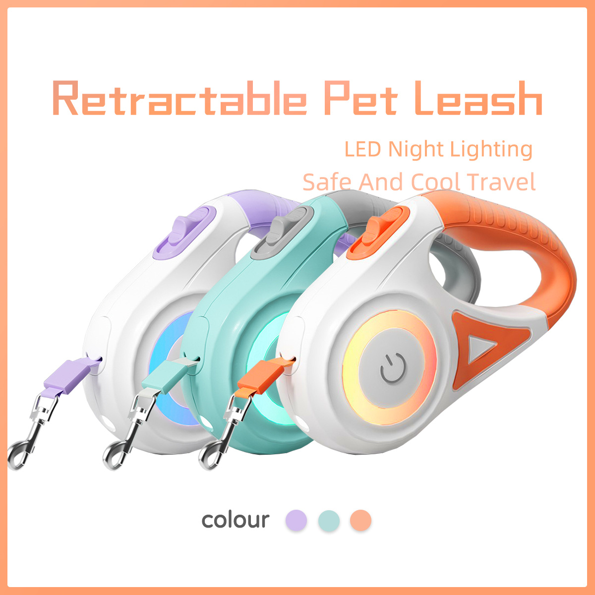 Dog Leash Retractable Leash And Dog Collar Spotlight Automatic Pet Dog Cat Traction Rope For Small Medium Dogs Pet Product - image 6