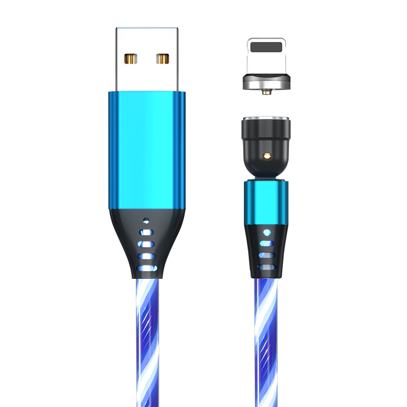 540 Rotate Luminous Magnetic Cable 3A Fast Charging Mobile Phone Charge Cable For LED Micro USB Type C For I Phone Cable - image 30