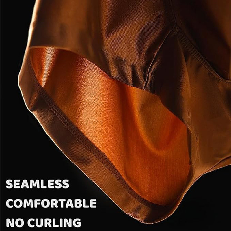 3pcs Satin Silk Boxer Briefs Mid Waist Underpants,Men's Light Luxury Satin Ice Silk Fashion Breathable Boxer Briefs, Silky Sexy Mens Underwear - image 8