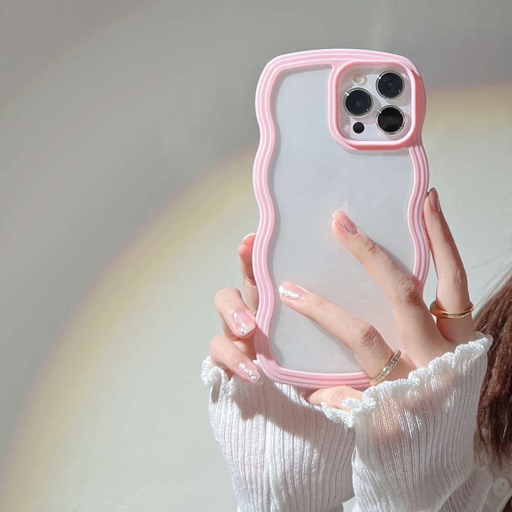 Wave Border Mobile Phone Case Solid Color Simple Candy Color - image 77