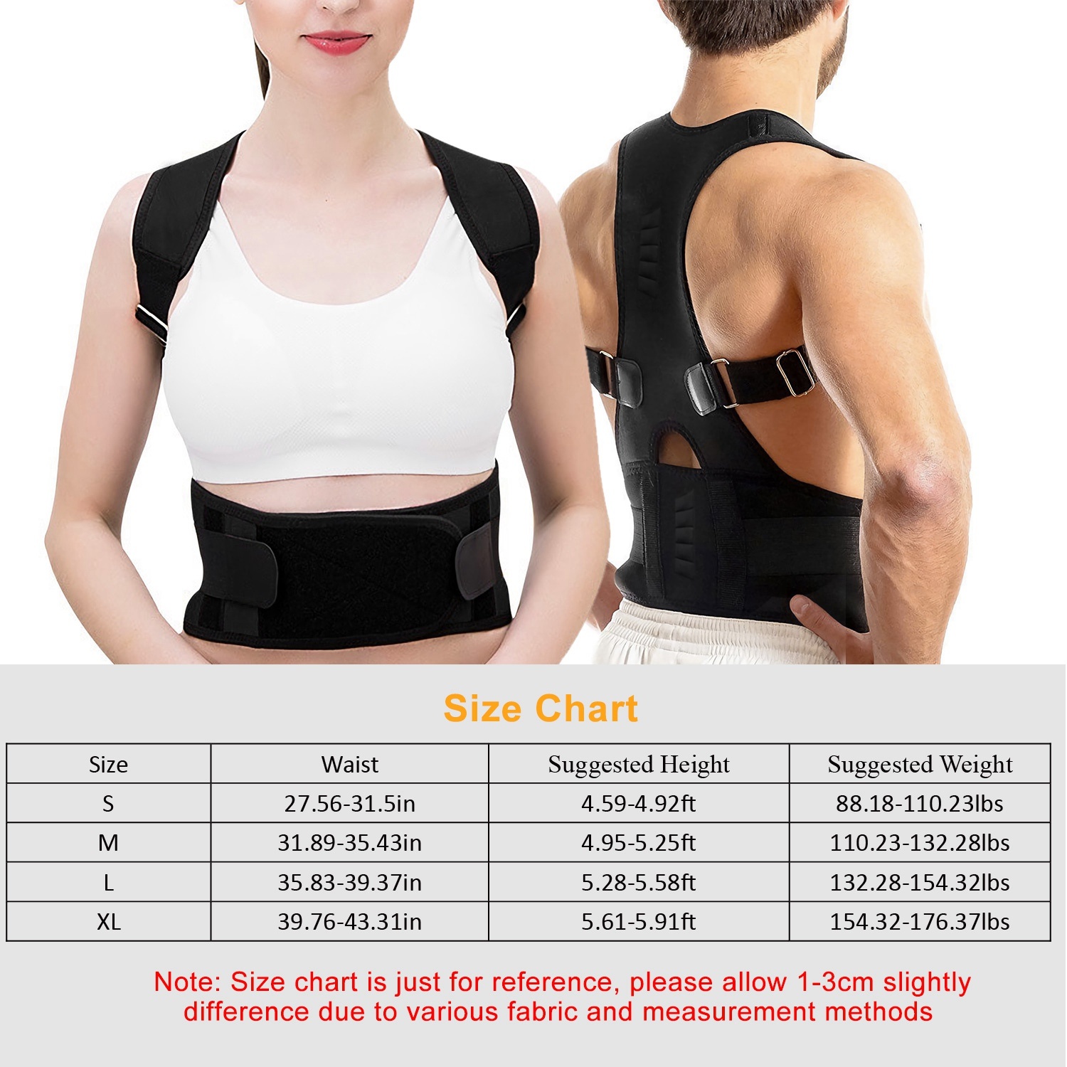 Unisex Posture Corrector Support Magnetic Lumbar Back Posture Support Belt Adjustable Upper Back Braces Clavicle Shoulder Brace Belt Pain Relief Therapy - image 2