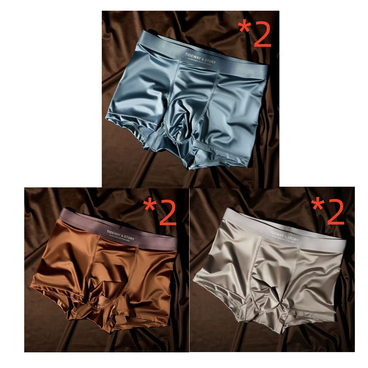 Ice Silk Mens Underwear Light Luxury Satin Boxers - image 43