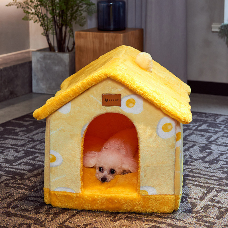 Foldable Dog House Pet Cat Bed Winter Dog Villa Sleep Kennel Removable Nest Warm Enclosed Cave Sofa Pets Supplies - image 4