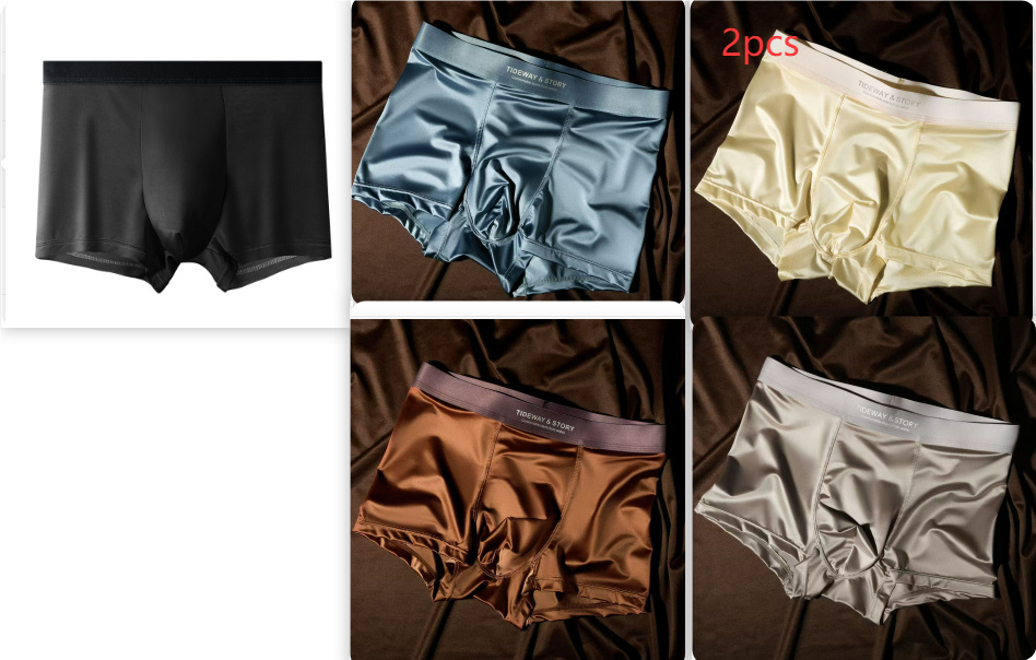 Ice Silk Mens Underwear Light Luxury Satin Boxers - image 26