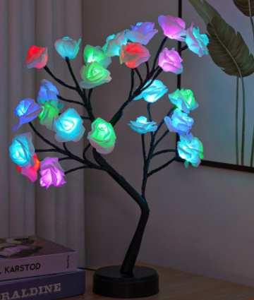 Table Lamp Flower Tree Rose Lamps Fairy Desk Night Lights USB Operated Gifts For Wedding Valentine Christmas Decoration - image 11