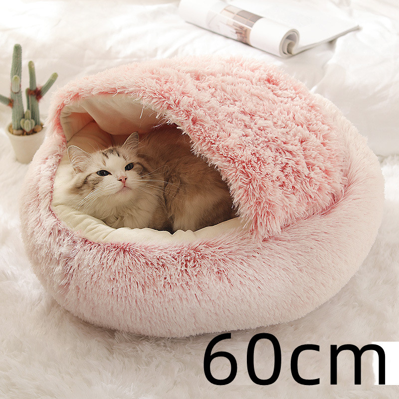 2 In 1 Dog And Cat Bed Pet Winter Bed Round Plush Warm Bed House Soft Long Plush Pets Bed Pet Products - image 32