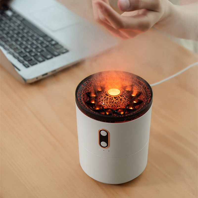 New Creative Ultrasonic Essential Oil Humidifier Volcano Aromatherapy Machine Spray Jellyfish Air Flame Humidifier Diffuser - image 24