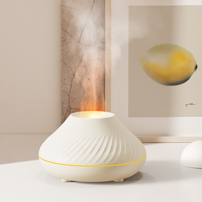 Newest RGB Flame Aroma Diffuser 130Ml 3d Colorful Flame Humidifier Fire Volcano Diffuser Flame - image 2