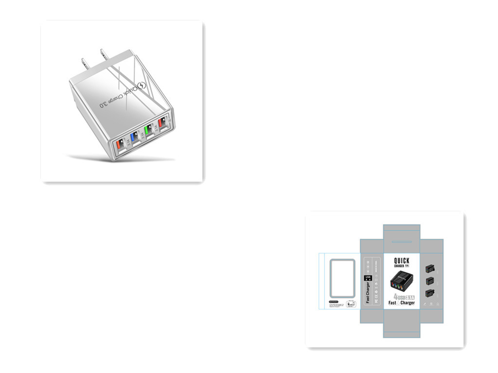 USB Charger Quick Charge 3.0 4 Phone Adapter For Tablet Portable Wall Mobile Charger Fast Charger - image 29