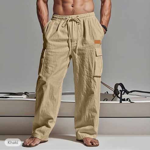 American-style Mens Cotton-linen Four-season Thin Breathable Workwear With Multiple Pockets - image 17