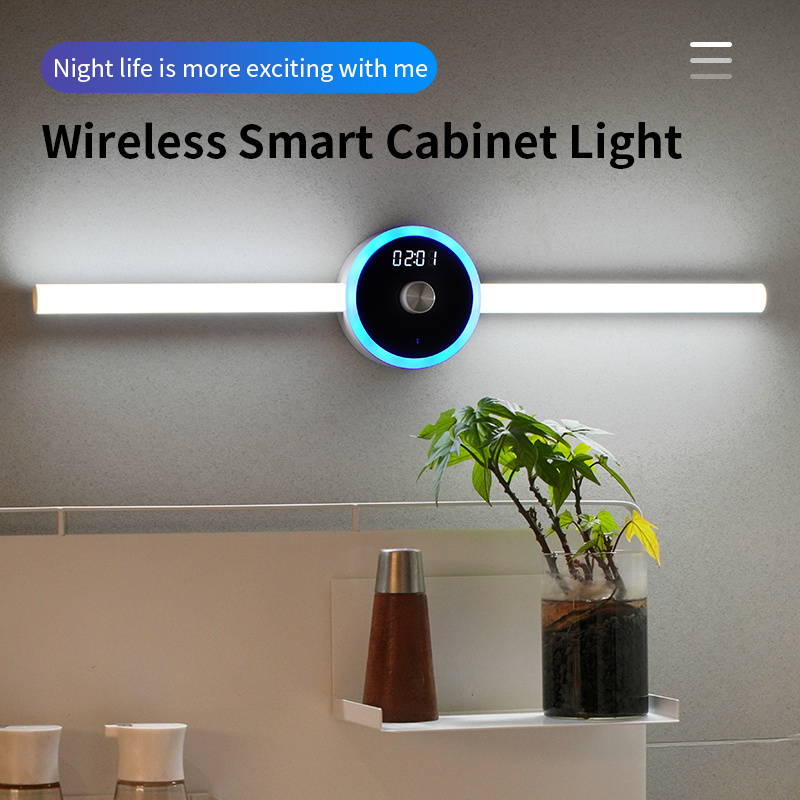 Smart Cabinet Light Clock Timing Sensor Light Removable LED Wardrobe Light Human Body Sensor Light - image 4