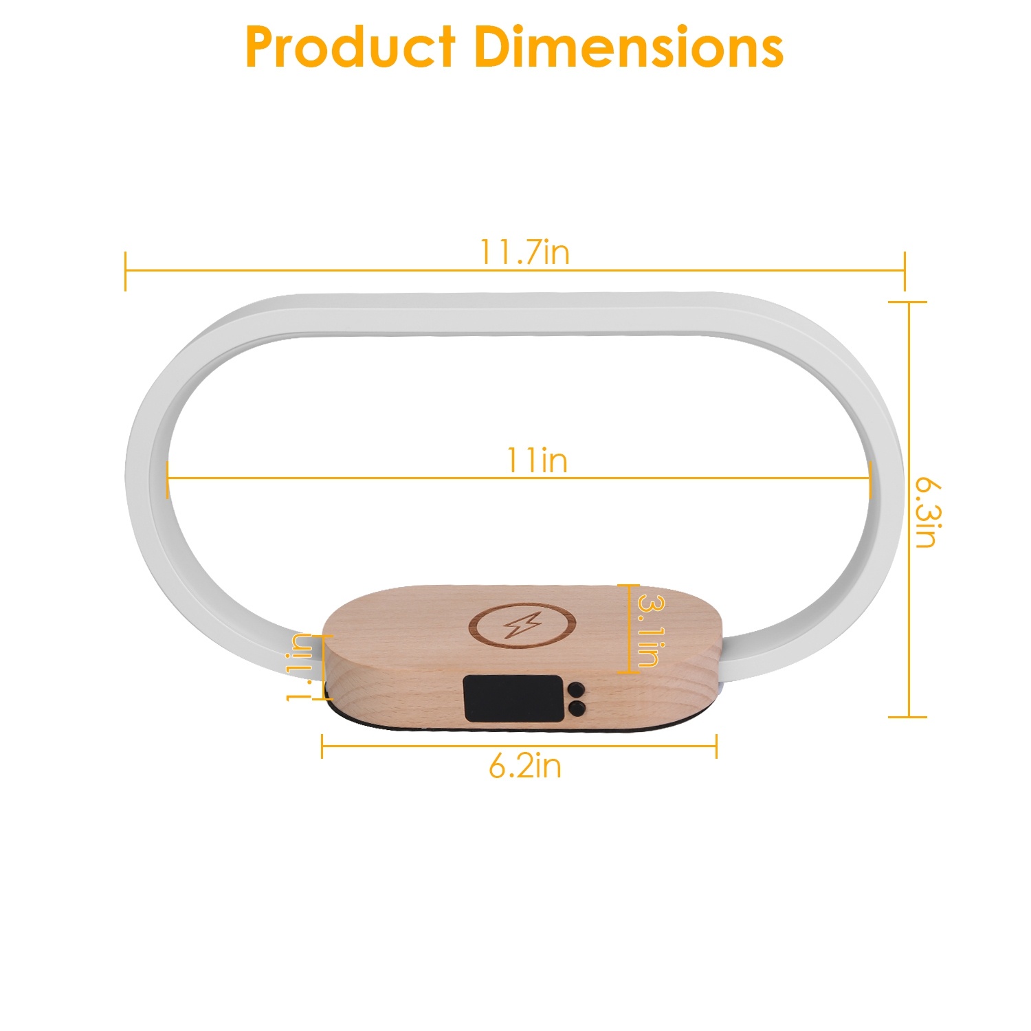 1 Set Bedside Table Lamp Touch Control Lamp With Clock Wireless Charging LED Desk Lamp Dimmable Nightstand Reading Lamp - image 7