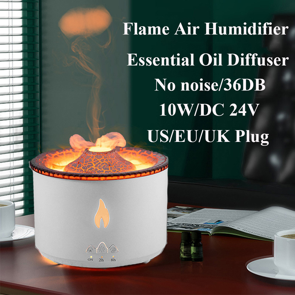 New Creative Ultrasonic Essential Oil Humidifier Volcano Aromatherapy Machine Spray Jellyfish Air Flame Humidifier Diffuser - image 8