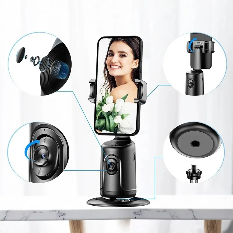 360 Auto Face Tracking Gimbal AI Smart Gimbal Face Tracking Auto Phone Holder For Smartphone Video Vlog Live Stabilizer Tripod - image 4