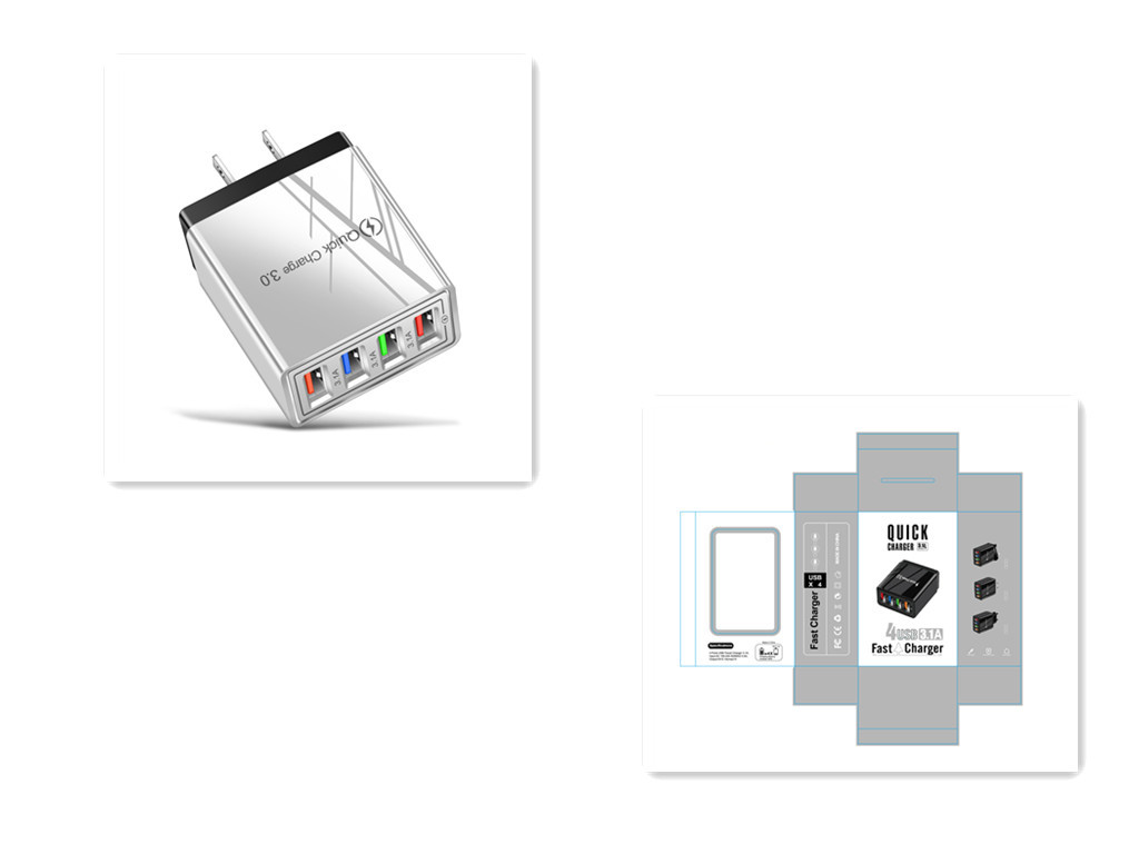 USB Charger Quick Charge 3.0 4 Phone Adapter For Tablet Portable Wall Mobile Charger Fast Charger - image 28
