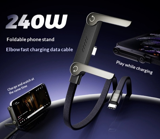 Fast Charging Foldable Bracket Data Cable 2-in-1 Data Wire Foldable Phone Tablet Stand Type-C To Type-C USB-A To Type-C - image 9