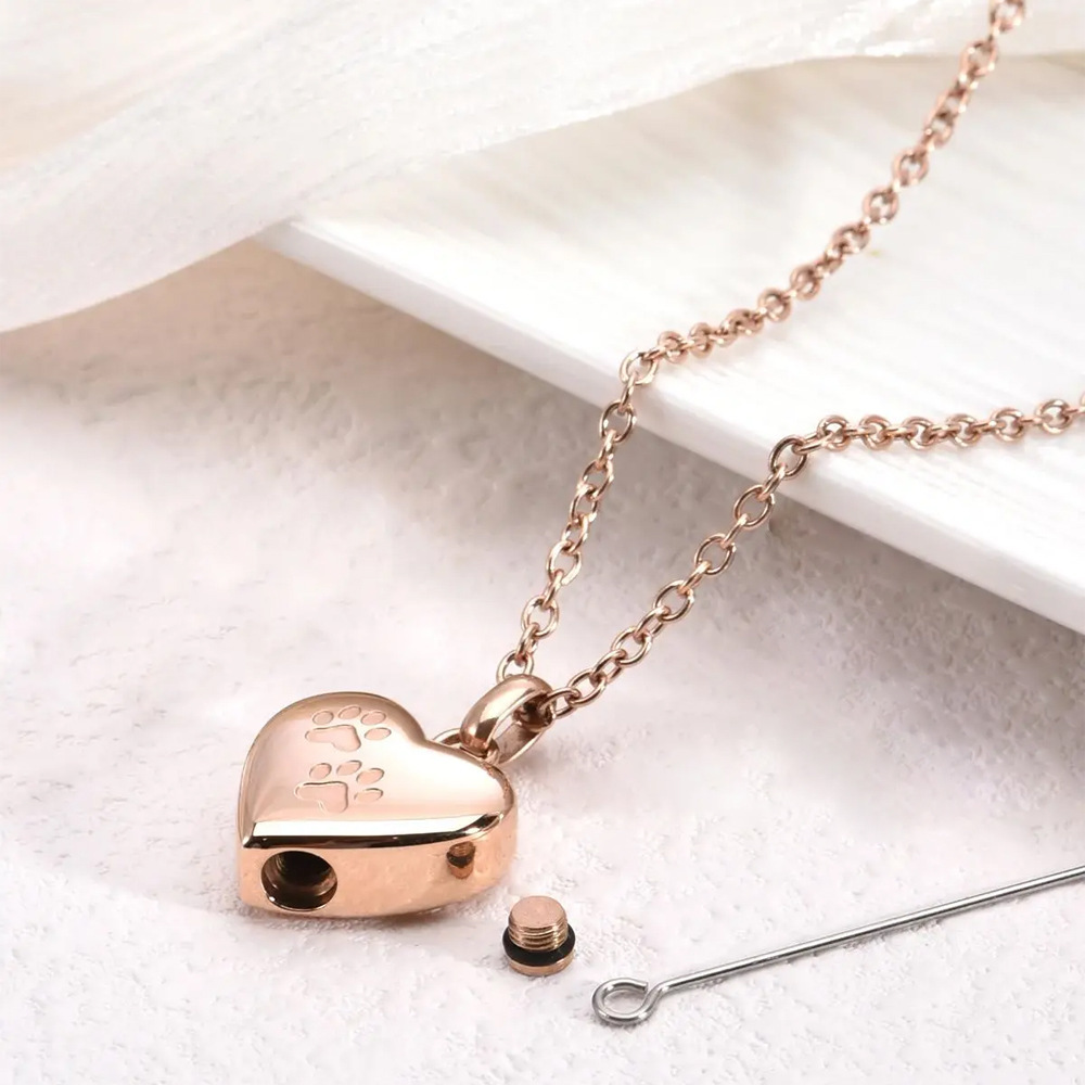 Stainless Steel Heart-shaped Openable Memorial Pendant
