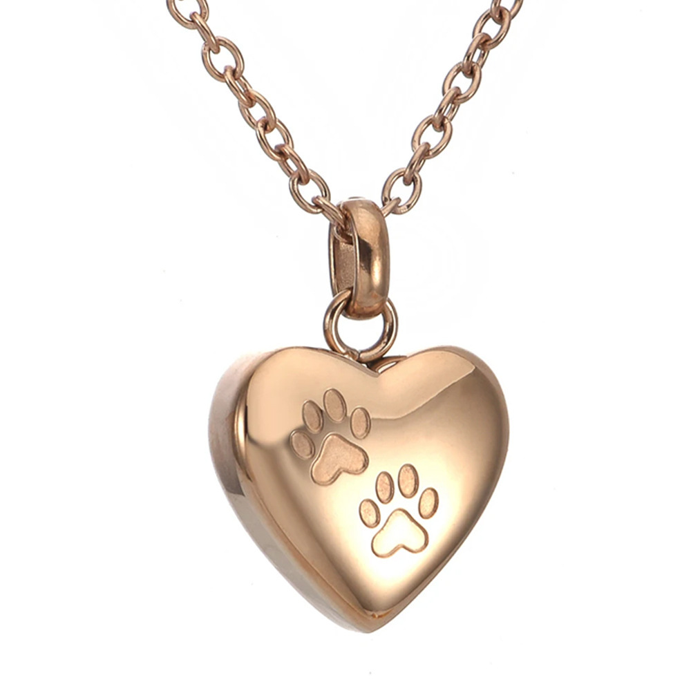 Stainless Steel Heart-shaped Openable Memorial Pendant - image 9