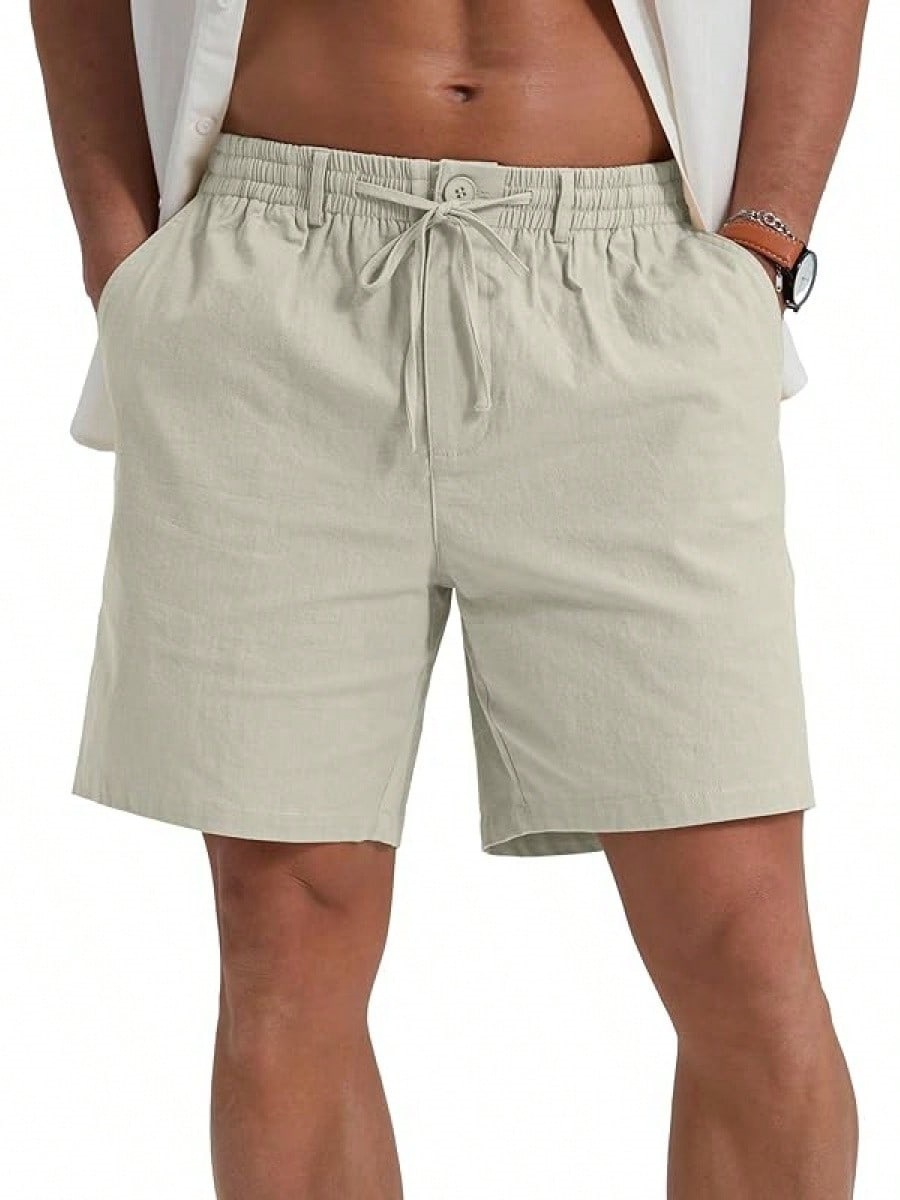 Drawstring Waist Solid-color Casual Athletic Shorts - image 8