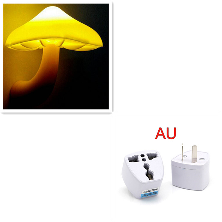 LED Night Light Mushroom Wall Socket Lamp EU US Plug Warm White Light-control Sensor Bedroom Light Home Decoration - image 20