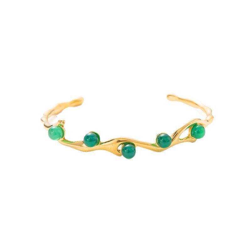 Pearlaccented Openended Titanium Steel Bracelet That Wont Fade - image 5