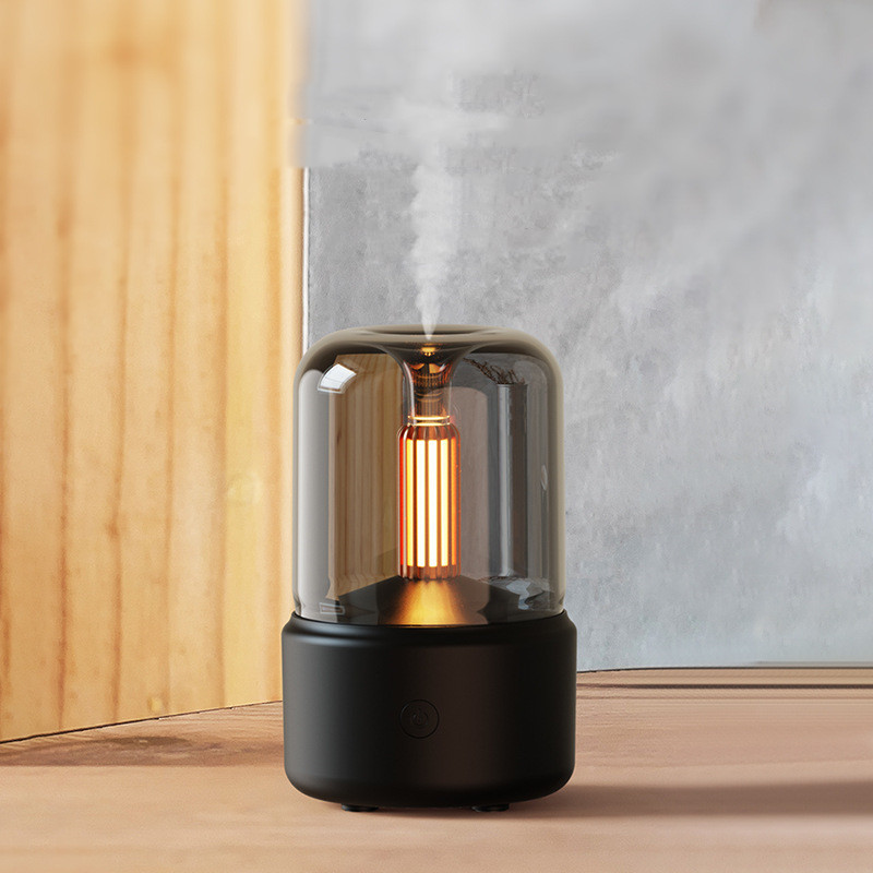 Atmosphere Light Humidifier Candlelight Aroma Diffuser Portable 120ml Electric USB Air Humidifier Cool Mist Maker Fogger 8-12 Hours With LED Night Light - image 5