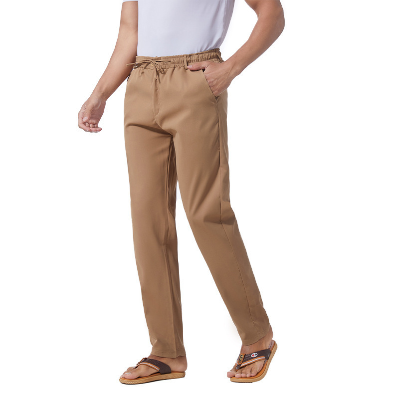 New Mens Solidcolor Linen Cotton Looseit Casual Pants - image 54