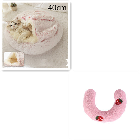 2 In 1 Dog And Cat Bed Pet Winter Bed Round Plush Warm Bed House Soft Long Plush Pets Bed Pet Products - image 54