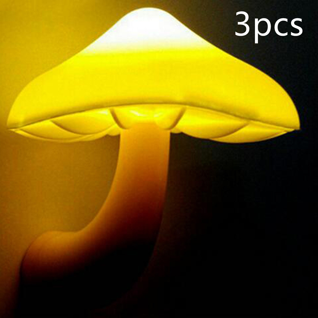 LED Night Light Mushroom Wall Socket Lamp EU US Plug Warm White Light-control Sensor Bedroom Light Home Decoration - image 11