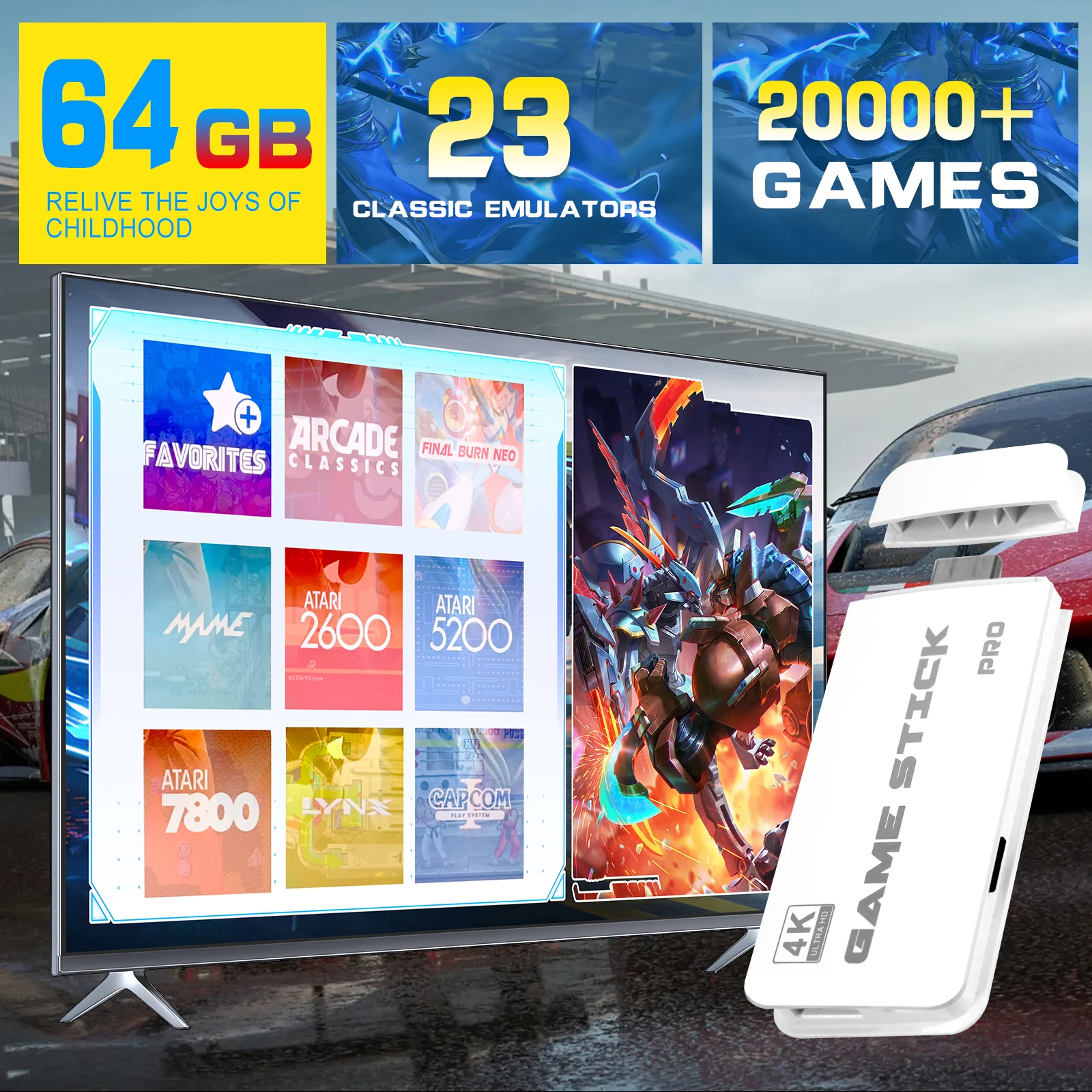 M15 4K TV Retro Handheld Game Console Stick 2.4G Dual Wireless Controller 20000+ Classical Games 23 Classic Emulaters - image 2