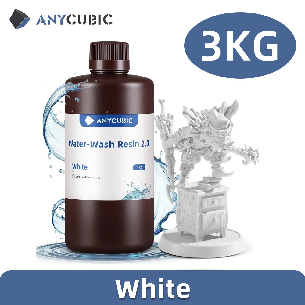 ANYCUBIC Water-Wash Resin 3kg High Precision Low Odor Low Viscosity 3D Printing Standard Photopolymer For LCD 3D Printer - image 7