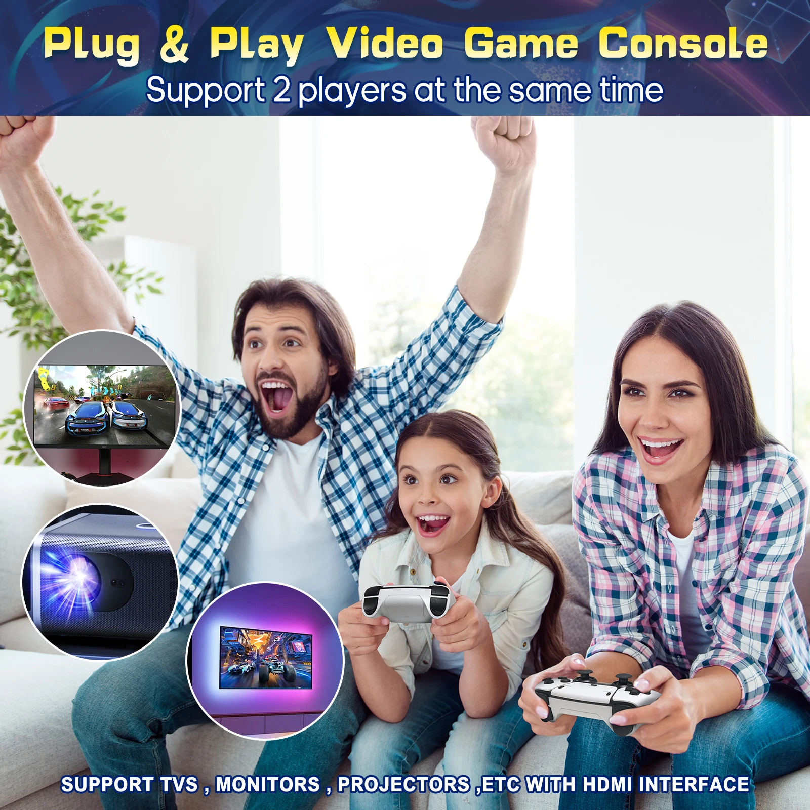 M15 4K TV Retro Handheld Game Console Stick 2.4G Dual Wireless Controller 20000+ Classical Games 23 Classic Emulaters - image 3