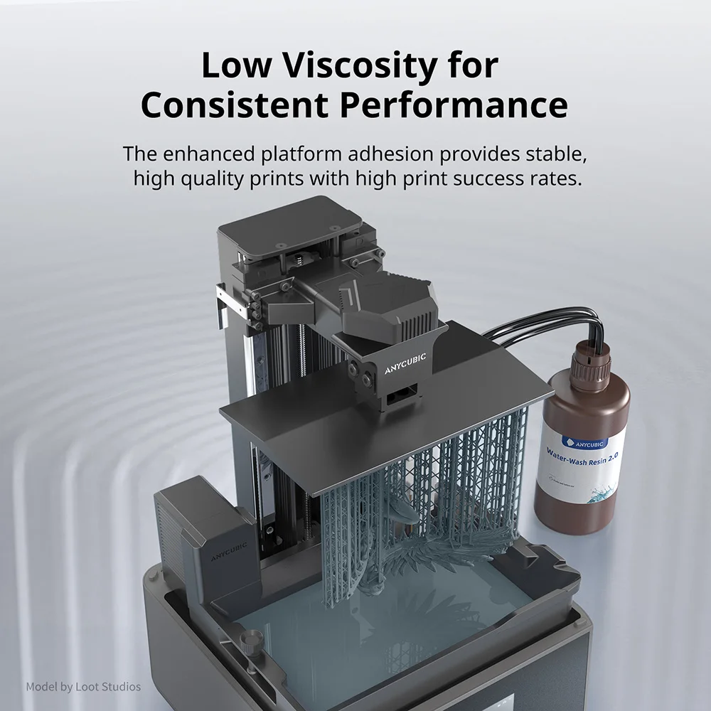 ANYCUBIC Water-Wash Resin 3kg High Precision Low Odor Low Viscosity 3D Printing Standard Photopolymer For LCD 3D Printer - image 5