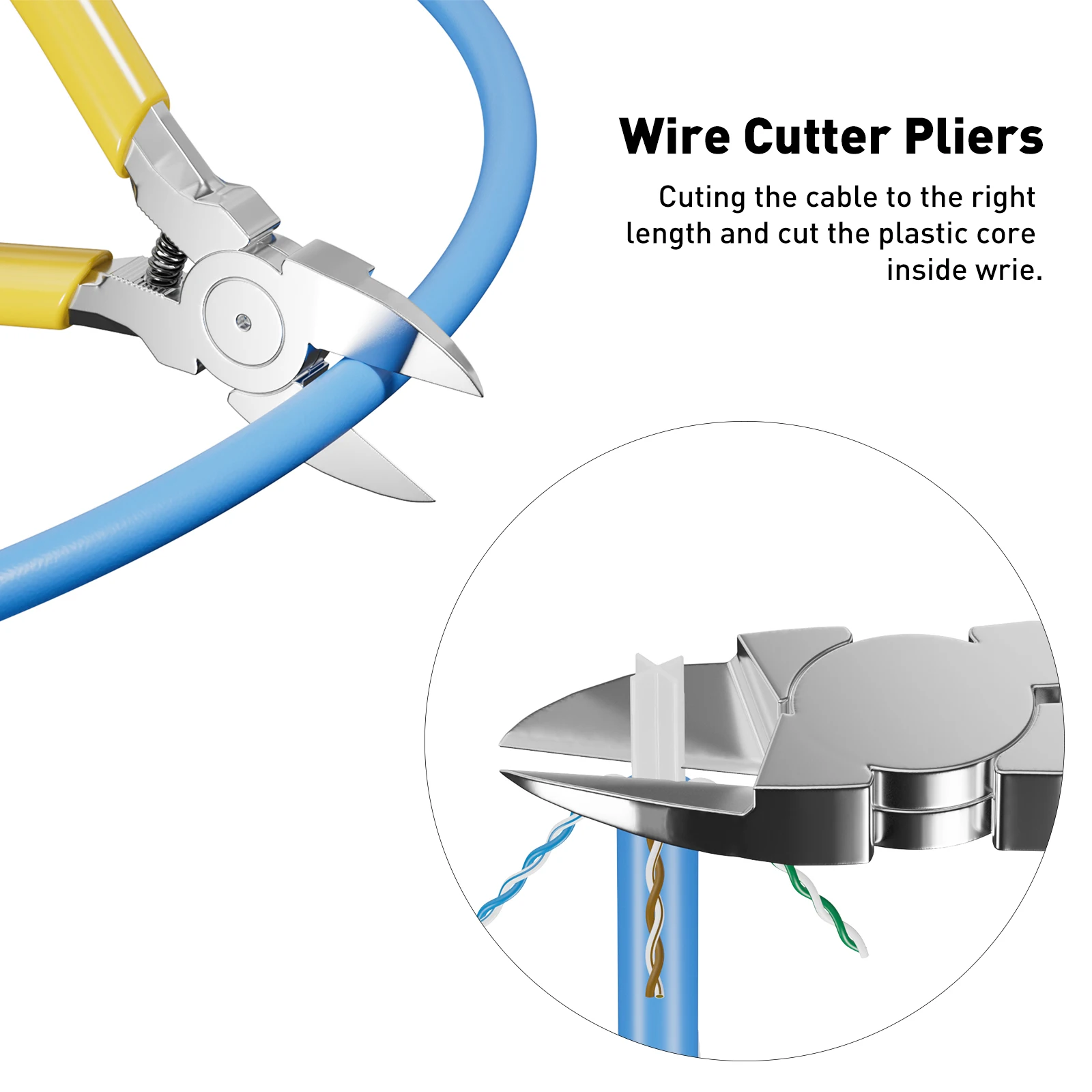 ZoeRax RJ45 CAT6 CAT5E CAT5 Crimp Tool Kit,Crimp tool,Cable Tester,Wire Cutter and Stripper,Blade,50PCS Connectors and Boots - image 4